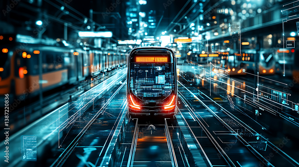 Poster an ai powered system optimizing public transportation by analyzing commuter data, traffic conditions
