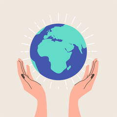 Earth Day Eco Flat Design For Social Poster Vector Illustration