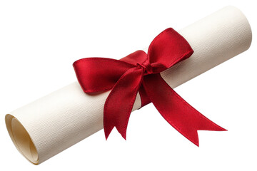 Certificate Scroll with Red Ribbon