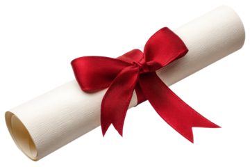 Certificate Scroll with Red Ribbon