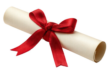 Certificate Scroll with Red Ribbon