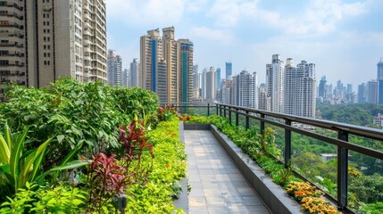 Fototapeta premium Urban Balcony Garden View