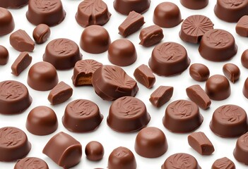 Fototapeta premium chocolate candies isolated on white background