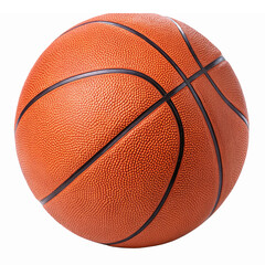 Fototapeta premium Realistic Orange Basketball with Black Lines on Transparent Background for Sports Design