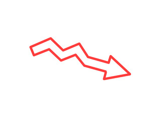 business graph with red arrow