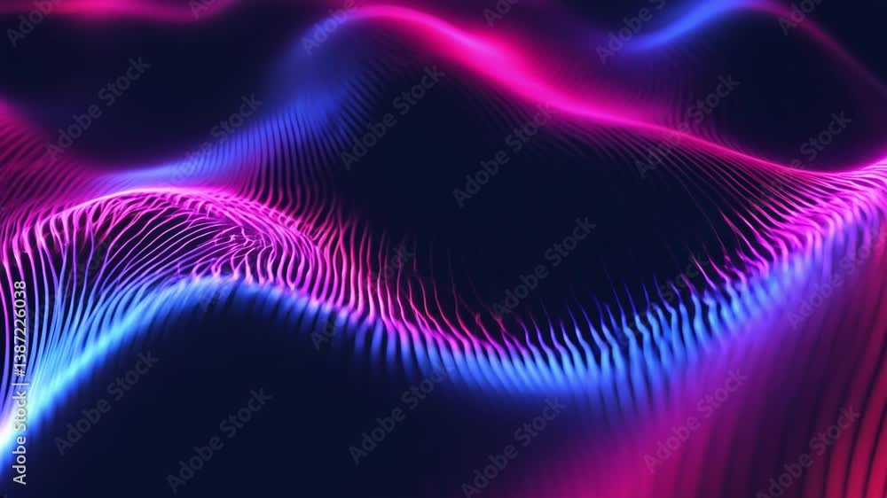 Aufkleber Abstract wave texture with light lines on slow motion background.