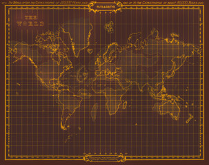 Vintage ancient map of the world