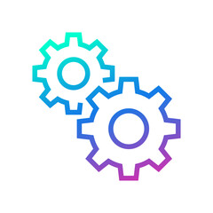 Gear cogwheel icon, Mechanical engineering, Vector illustration