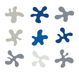 Fototapeta premium Colorful ink spots set splash abstract shape. Vector illustration