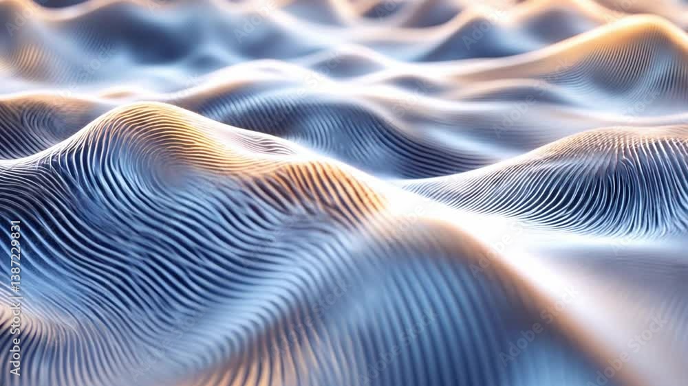 Poster Abstract surface on background in slow motion. Seamless loop.