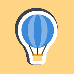 Sticker hot air ballon. Transportation elements. Good for prints, posters, logo, sign, advertisement, etc.