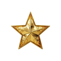 Obraz premium A shiny gold star with intricate detailing and sharp points, symbolizing excellence and achievement.