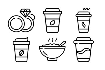 coffee cup icon set