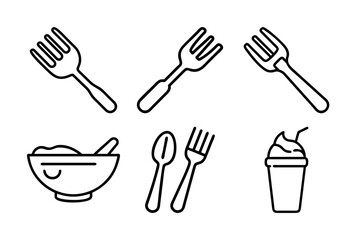 vector set of kitchen utensils