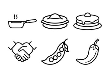 set of icons for food