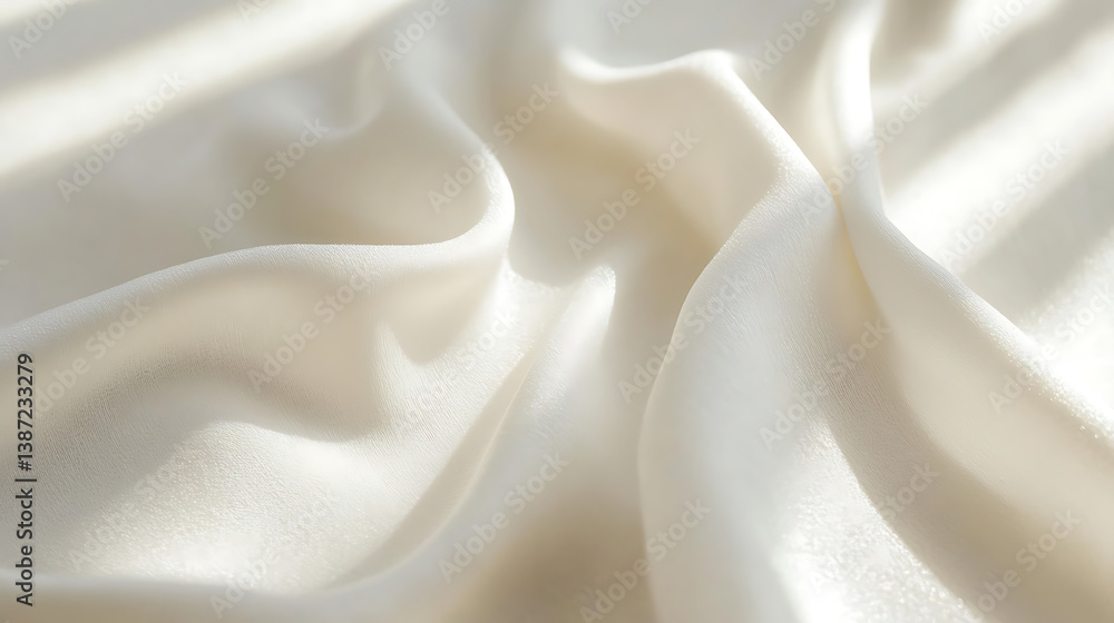 Aufkleber abstract white background with soft shadow and blur effect, smooth delicate fabric texture, glossy m