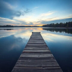 Naklejka premium pier at sunset
