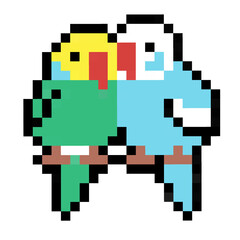 Pixel Art style illustration of animals 