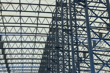 Large industrial steel roof frame structure