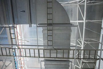 Industrial HVAC duct system in large building