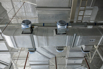 Industrial HVAC duct system in large building