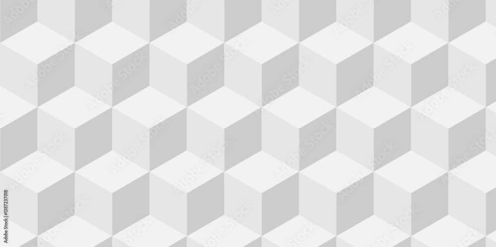 Poster abstract white and gray geometric style minimal blank cubic and square cube.