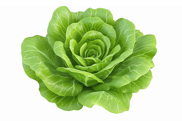 Obraz premium Fresh Green Lettuce Head with Vibrant Leafy Layers for Healthy Eating and Culinary Uses