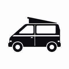 Hiroof van icon silhouette vector illustration