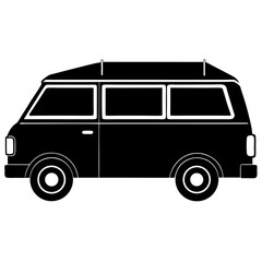 Hiroof van silhouette vector illustration