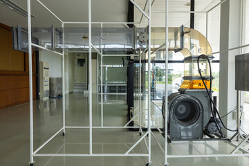 Industrial piping systems with centrifugal fans are commonly used in ventilation systems.