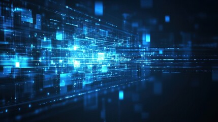 Abstract digital data stream in motion