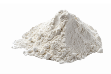 Fine White Flour Powder Heap Isolated on Transparent Background for Culinary and Baking Uses