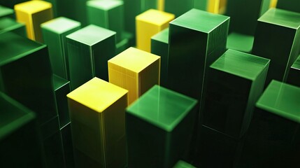 Abstract green and yellow data visualization