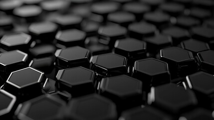 Obraz premium Abstract Hexagon Pattern, Close Up, Geometric Design, Background of Dark Shapes