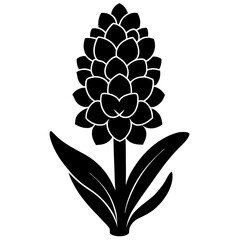 Hyacinths flower icon silhouette vector illustration