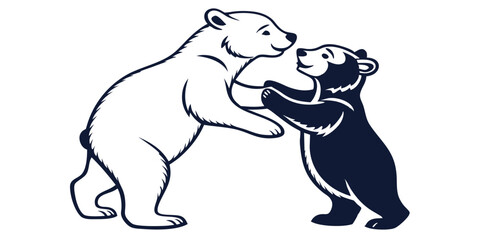 Playful Bears Embrace Vector Art for Kids’ Designs and Illustrations
