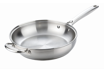 High Quality Stainless Steel Frying Pan with Ergonomic Handle Ideal for Cooking and Sauteing