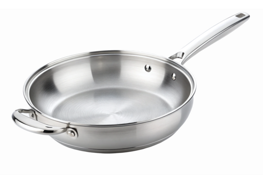 High Quality Stainless Steel Frying Pan with Ergonomic Handle Ideal for Cooking and Sauteing