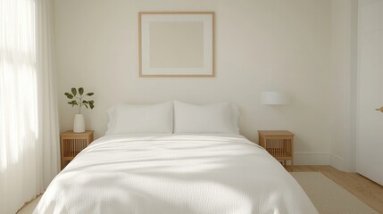 Minimalist bedroom with natural light