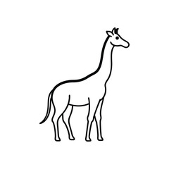 giraffe line art illustration on white background