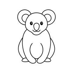 koala line art illustration on white background