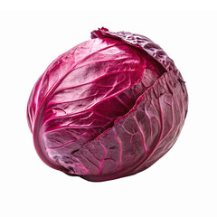 Obraz premium Fresh Vibrant Red Cabbage with Textured Leaves on Transparent Background for Culinary Use