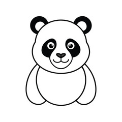 panda line art illustration on white background