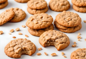 oatmeal cookies  on a white background