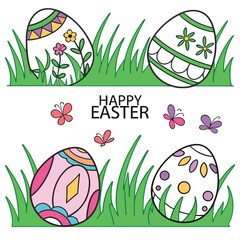 easter eggs in grass