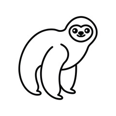 Obraz premium sloth line art illustration on white background
