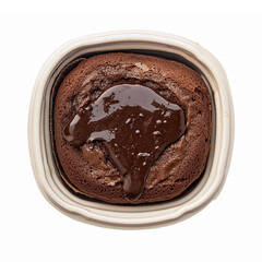 Rich Chocolate Lava Cake in White Dish with Melting Ganache on Top for Dessert Lovers