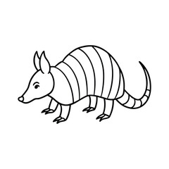 Fototapeta premium armadillo line art illustration on white background