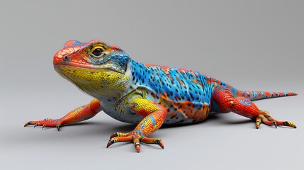 Obraz premium 3D model of a multi-colored lacerta