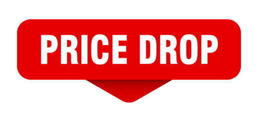 price drop sticker. price drop sign on transparent background